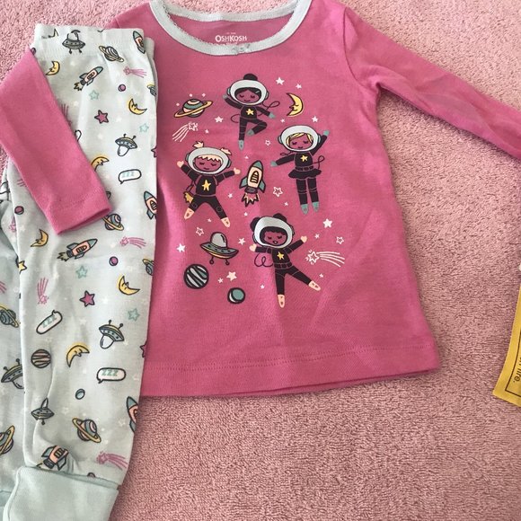 NWT osh kosh astronaut pajamas 12 mos pjs 2pcs - Picture 1 of 5